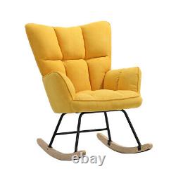 Fabric Rocking Armchair Relax Wingback Lounge Chair Sofa Fireside Seat High Back