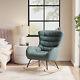 Fabric Rocking Chair Fireside Armchair Wingback Tub Sofa Padded Relaxing Lounger