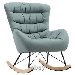 Fabric Rocking Chair Fireside Armchair Wingback Tub Sofa Padded Relaxing Lounger