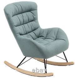 Fabric Rocking Chair Fireside Armchair Wingback Tub Sofa Padded Relaxing Lounger