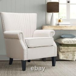 Fabric Shell Back Tub Armchair Fireside Sofa Cushioned Winged Chairs Living Room