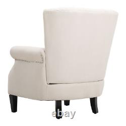 Fabric Shell Back Tub Armchair Fireside Sofa Cushioned Winged Chairs Living Room