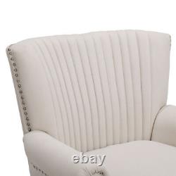 Fabric Shell Back Tub Armchair Fireside Sofa Cushioned Winged Chairs Living Room