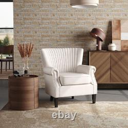 Fabric Shell Back Tub Armchair Fireside Sofa Cushioned Winged Chairs Living Room