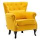 Fabric Wing Back Queen Anne Accent Armchair Living Room Fireside Sofa Withpillow