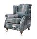 Fast Delivery Accent Wing Chair Fireside Cottage Charles Patchwork Grey