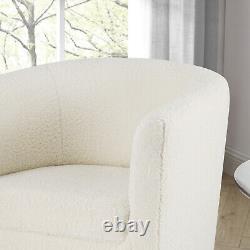 Fireside Armchair Wing Back Chair Couch with Footstool Bedroom Lounge Sofa White