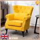 Fireside Armchair Wing Back Chesterfield Queen Anne Chair Bedroom Lounge Sofa N