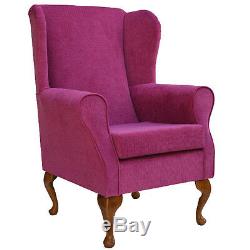 Fireside Wingback Chair in a Topaz Pink Fabric FREE UK DELIVERY
