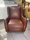 Fireside Style Wingback Armchair Accent Chair In Antique Brown Leather Rrp £1099