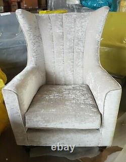 Fv Cloudy Bay Accent Armchair Wing Chair Champagne Luxury Fireside Chair New