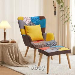 Giant Banana Sofa Curved High Back Armchair Fireside Lazy Lounger with Footstool