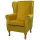 Gold Velvet Wingback Armchair Fireside Accent Chair British Handmade