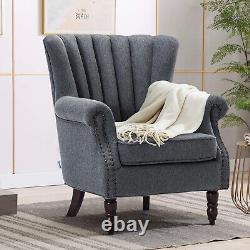 Gorgeous Wingback Chair With Tufted Scallop Wing Back Armchair Fireside Bedroom