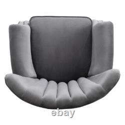 Grey Chesterfield Wing Back Armchair Queen Anne High Back Fireside Winged Chair