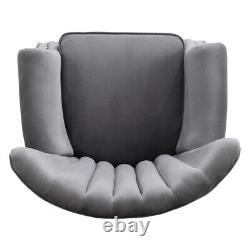 Grey Fireside Sofa Lounge Armchair Wing Back Scallop Shell Accent Tub Chair UK
