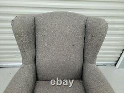 Grey Next'sherlock' Armchair, Fireside Wingback Chair With Footstool