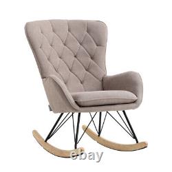 Grey Tufted Recliner Chair Armchair Fireside Lounge Relax Rocking Chair Tub Sofa