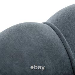 Grey Velvet Armchair Lotus Seat Scallop Shell Tub Chair Wing Back Fireside Sofa