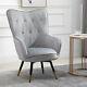 Grey Wing Back Occasional Chair Tub Armchair Living Room Fireside Sofa Lounge Bn