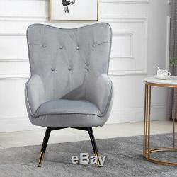 Grey Wing Back Occasional Chair Tub Armchair Living Room Fireside Sofa Lounge BN