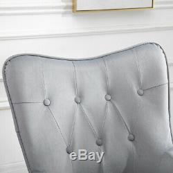 Grey Wing Back Occasional Chair Tub Armchair Living Room Fireside Sofa Lounge BN