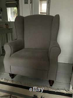 Grey Wingback Fireside Chair