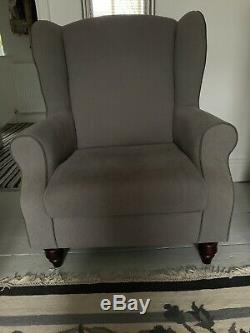 Grey Wingback Fireside Chair