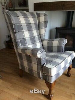 Grey wing chair wingback chairs Parker knoll style fireside chair