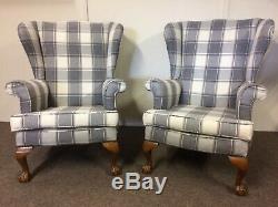 Grey wing chair wingback chairs Parker knoll style fireside chair