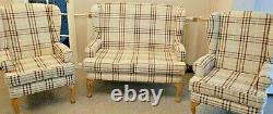 HSL Buckingham Fireside Chairs and 2 Seater in Petit Nobel Check