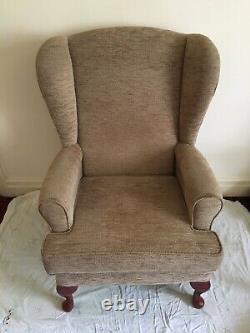 HSL Fireside Armchair Wingback Brown Chair