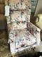 Hsl Fireside Chair & Footstool Wingback In Soft Floral Print 3 Months Old