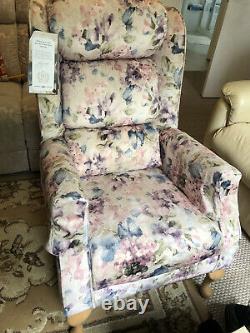 HSL Fireside Chair & Footstool Wingback in Soft Floral Print 3 Months Old