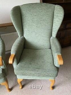 HSL Wing Back Chair Kilburn Plain Duck Green Fireside 3 Available