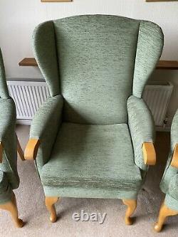 HSL Wing Back Chair Kilburn Plain Duck Green Fireside 3 Available