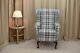 High Back Armchair Balmoral Dove Fabric Wing Chair Seat Fireside Living Room Uk
