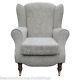 High Back Armchair Floral Fabric Wing Chair Queen Anne Fireside Living Room Uk