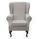 High Back Armchair Slate Fabric Wing Chair Seat Queen Anne Fireside Living Room