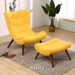 High Back Fireside Armchair Padded Recliner Chair Sleeping Sofa Lounger with Stool