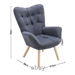 High Back Upholstered Armchair Wing Back Lounge Chair Single Sofa Fireside Chair