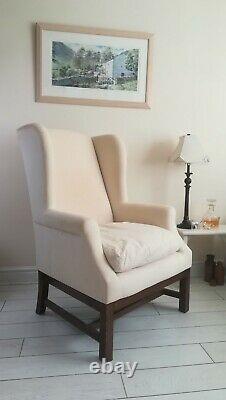 High Back Wing Back Armchair Fireside Chair Wood Frame Fabric