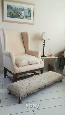 High Back Wing Back Armchair Fireside Chair Wood Frame Fabric
