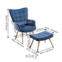 High Backrest Linen Lounge Sofa Armchair Fireside Chair Upholstered Accent Chair