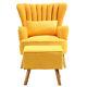 High Wing Back Armchair & Footstool Set Pillow Living Room Fireside Lounge Chair