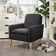 High Wing Back Armchair Linen Cloth Chair Fireside Seat Living Room Lounge Uk