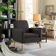 High Wing Back Armchair Linen Cloth Chair Fireside Seat Living Room Lounge Uk