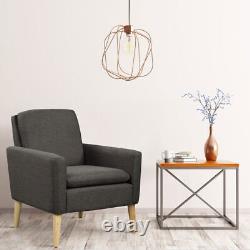 High Wing Back Armchair Linen Cloth Chair Fireside Seat Living Room Lounge UK