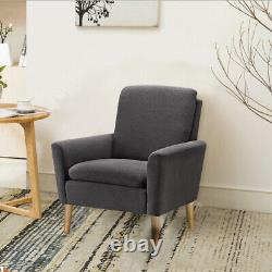 High Wing Back Armchair Linen Cloth Chair Fireside Seat Living Room Lounge UK