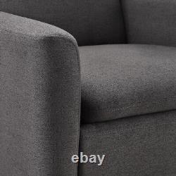 High Wing Back Armchair Linen Cloth Chair Fireside Seat Living Room Lounge UK